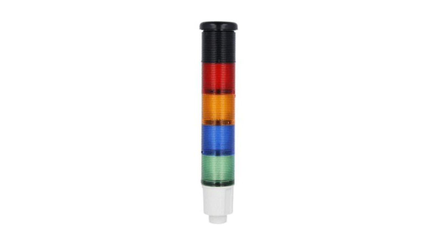 Colonnes lumineuses pré-configurées à LED, Bleu, Vert, Orange, Rouge avec Avertisseur électronique, série 8TL4, 24 V