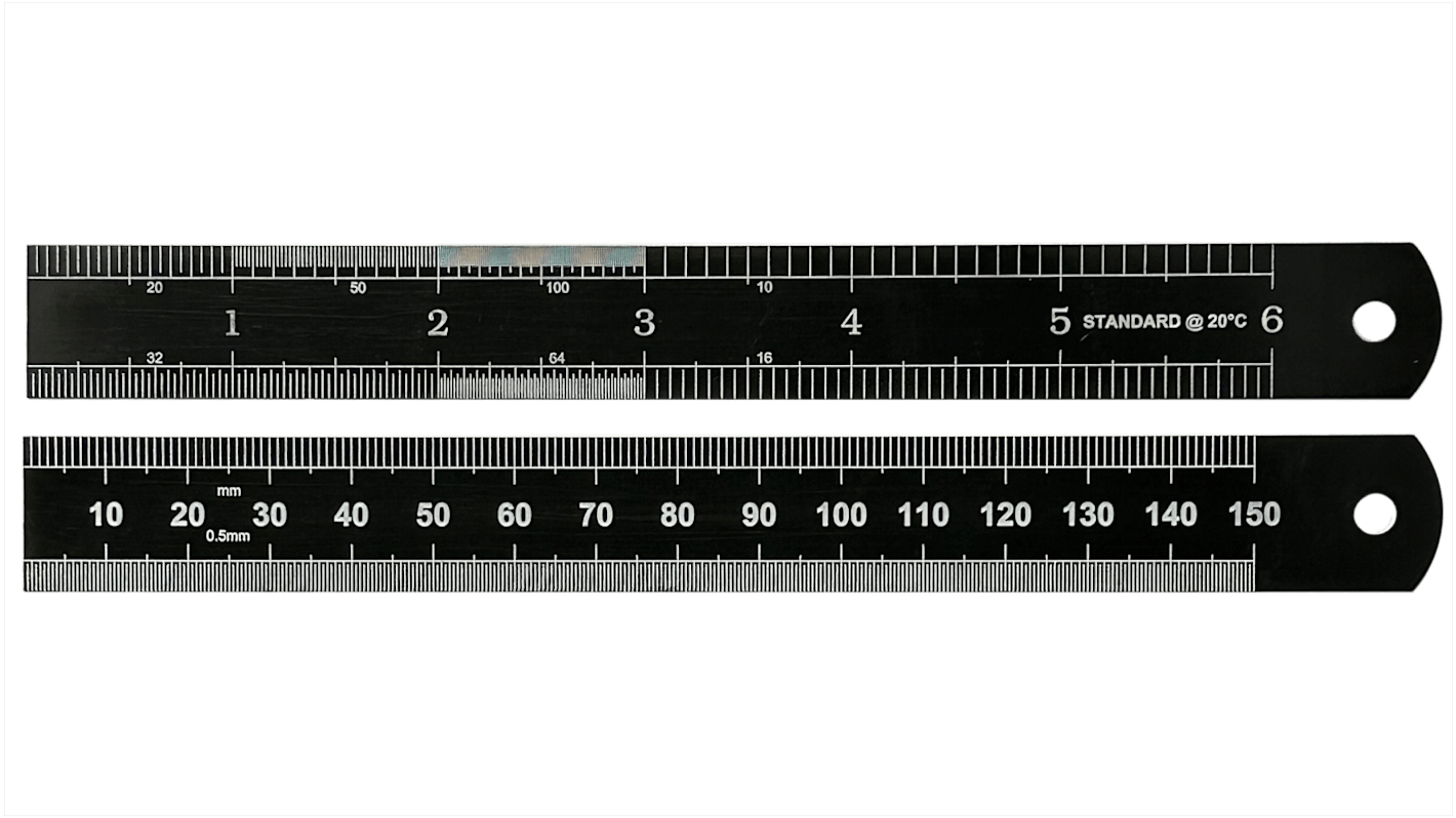 6in/150mm Black Crome Rule