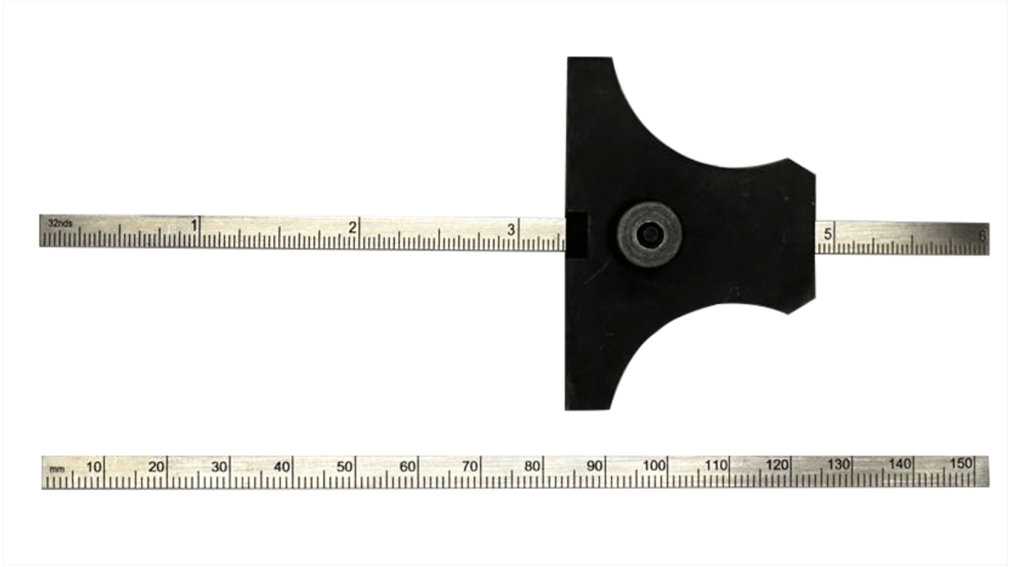 RS PRO Dybdemåler Stål, maks.: 134mm, Engelsk/metrisk