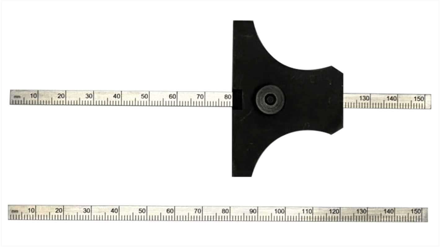 Calibre de profundidad RS PRO, 134mm, precisión 90° ±15 min, resolución 1 mm, No, Métrico, Acero