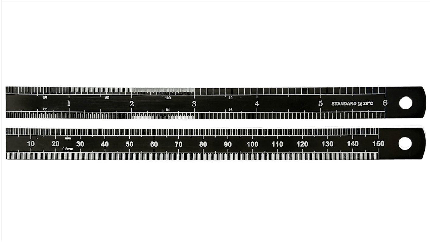 Righello RS PRO in Acciaio, L. 150mm, Imperiale/Metrico