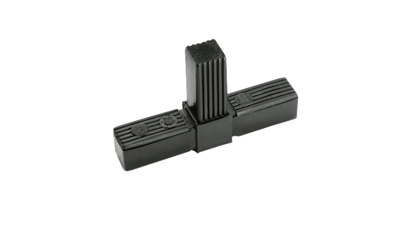 RS PRO 3-Way Connector TEE Square Tube Connector, Strut Profile 25 mm