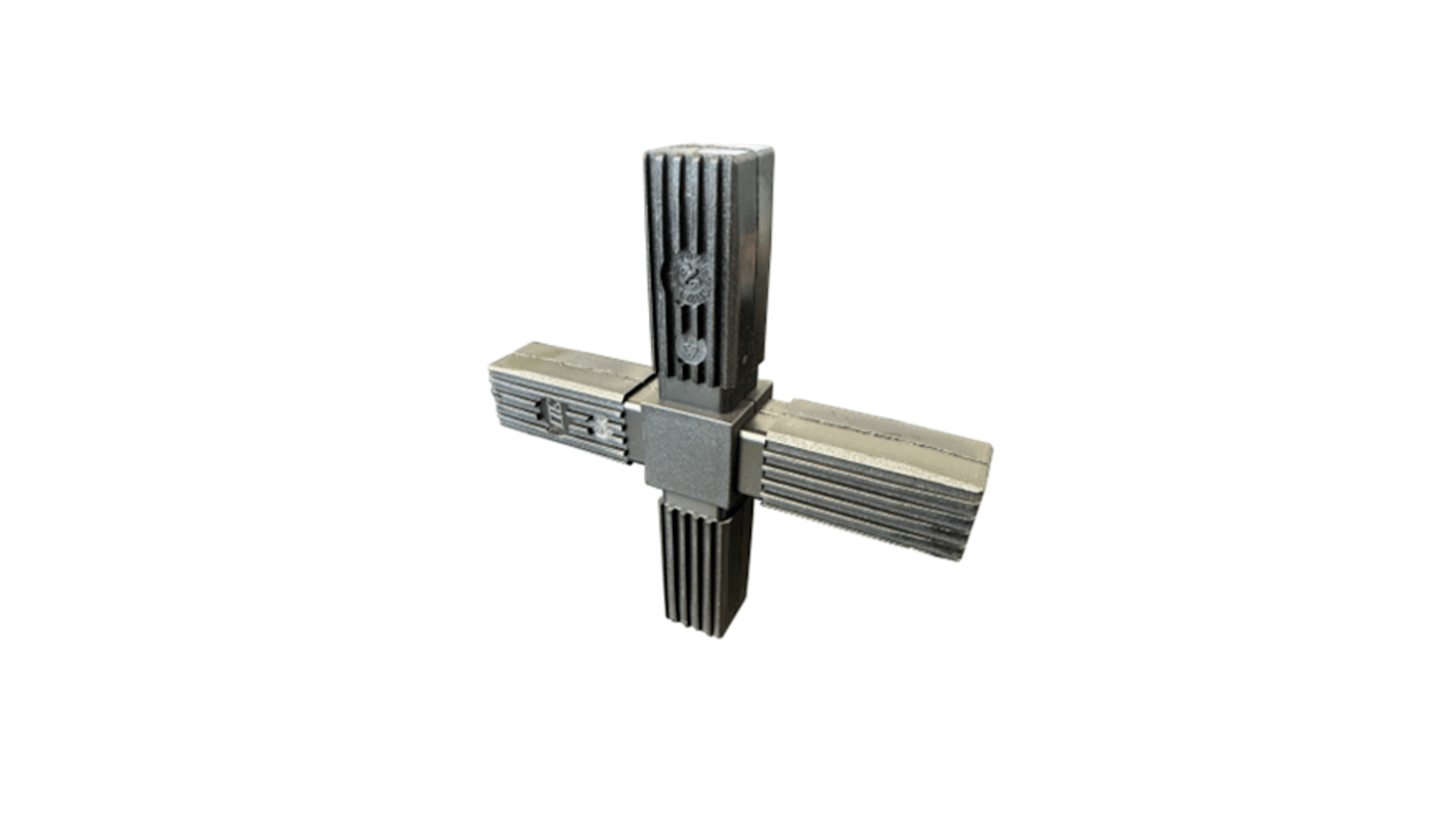 RS PRO 4-Way Connector Flat Square Tube Connector, Strut Profile 25 mm