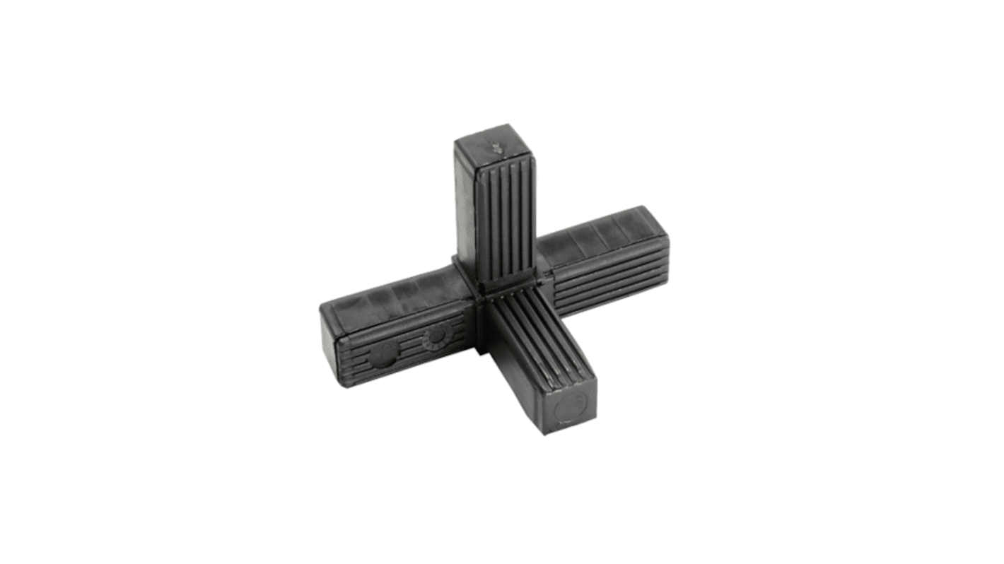 RS PRO 4-Way Connector Square Tube Connector, Strut Profile 25 mm