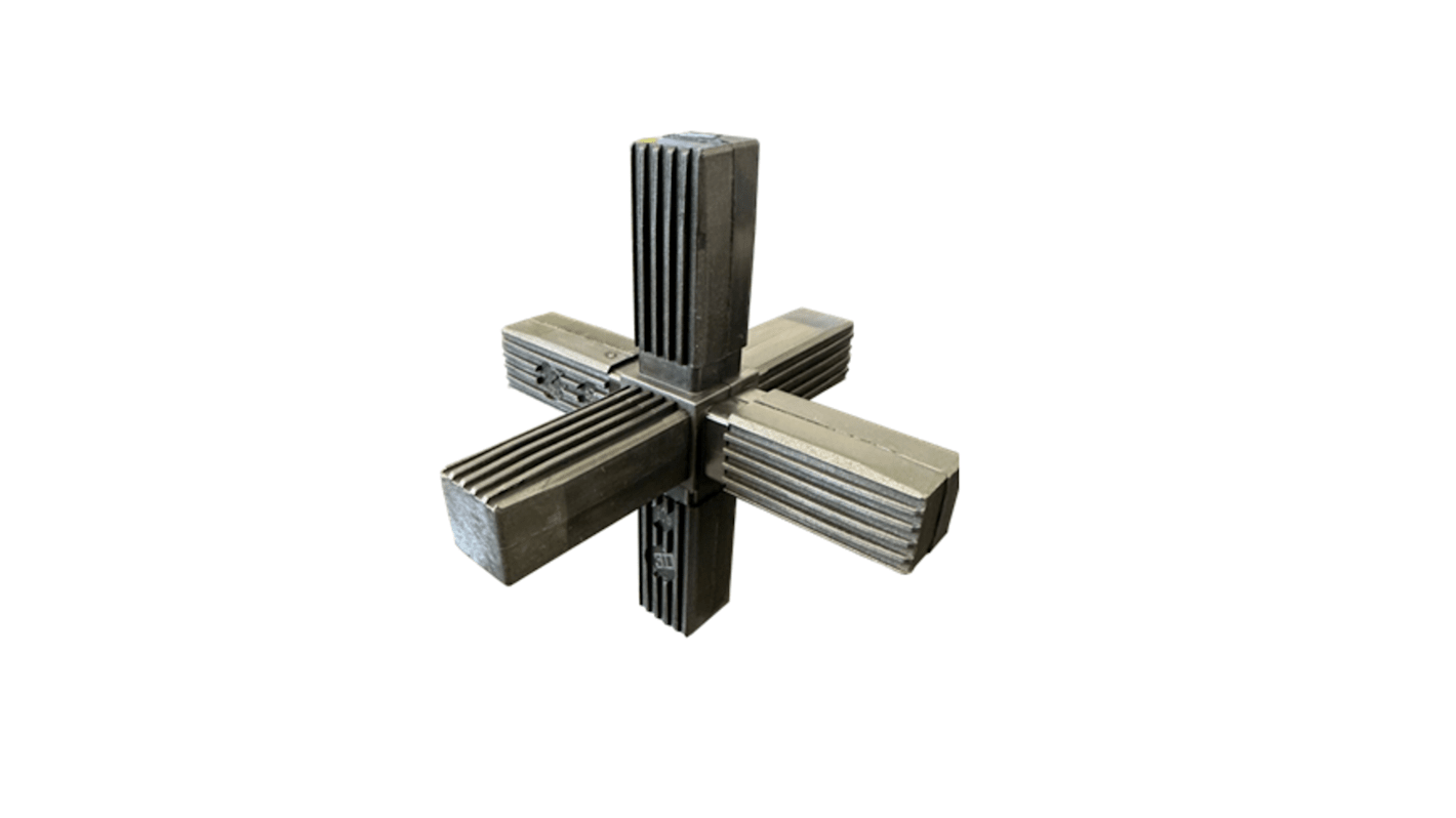 RS PRO Vierkantrohr-Steckverbinder, Sechsfach-Verbinder, Steckverbinderhalterung und Gelenk passend für 25 mm