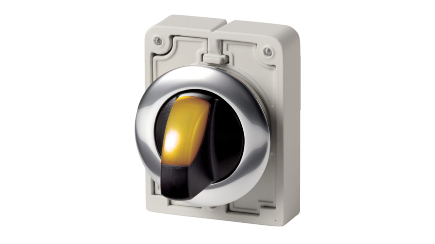 Eaton Toggle Selector Switch - 30mm Cutout Diameter, Illuminated 3 Positions