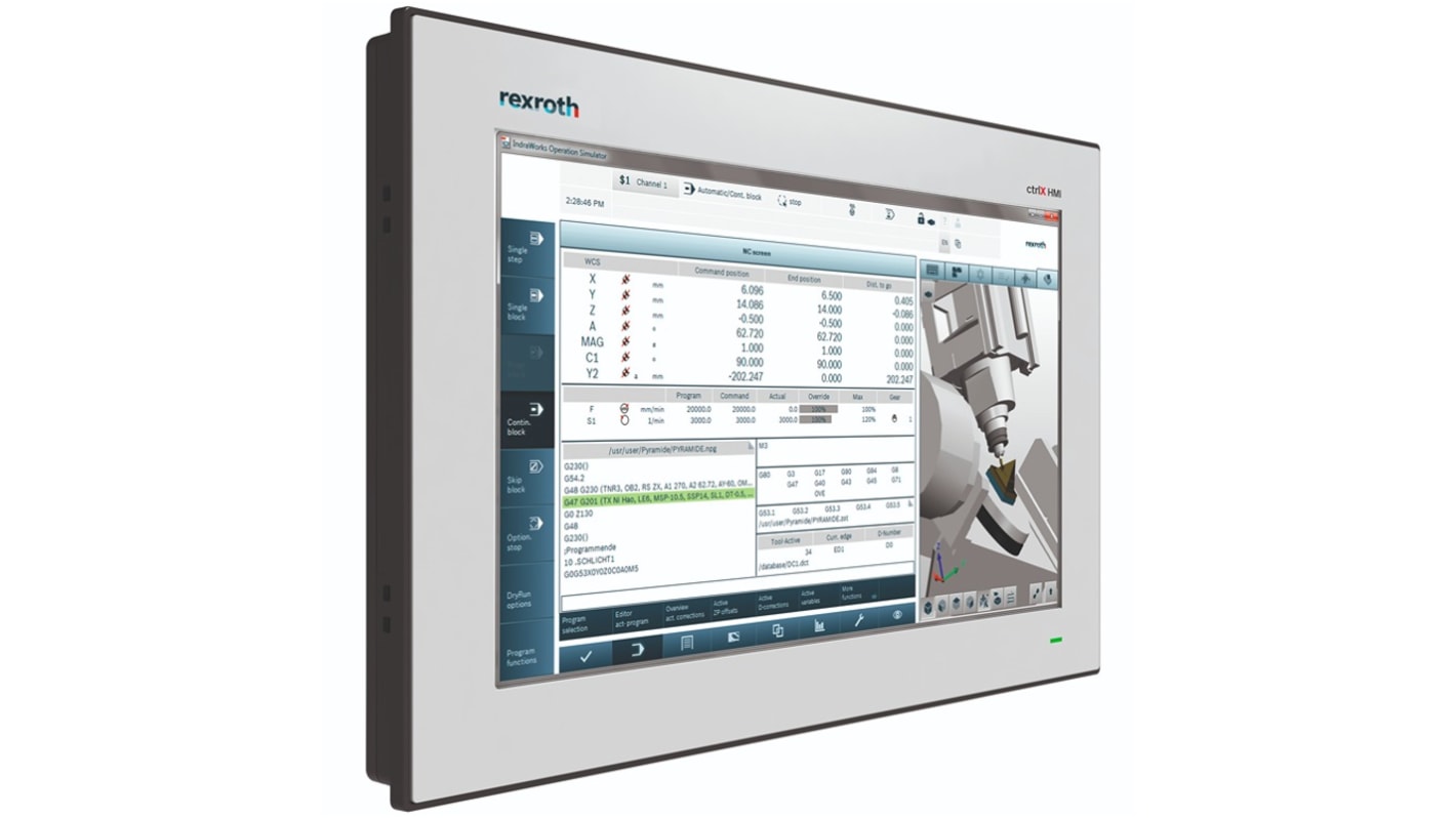 Bosch Rexroth Panel PC 10,1\" TFT, VR3110 ctrlX HMI - Panel PC, 1280 x 800pixelek 2 db USB2.0