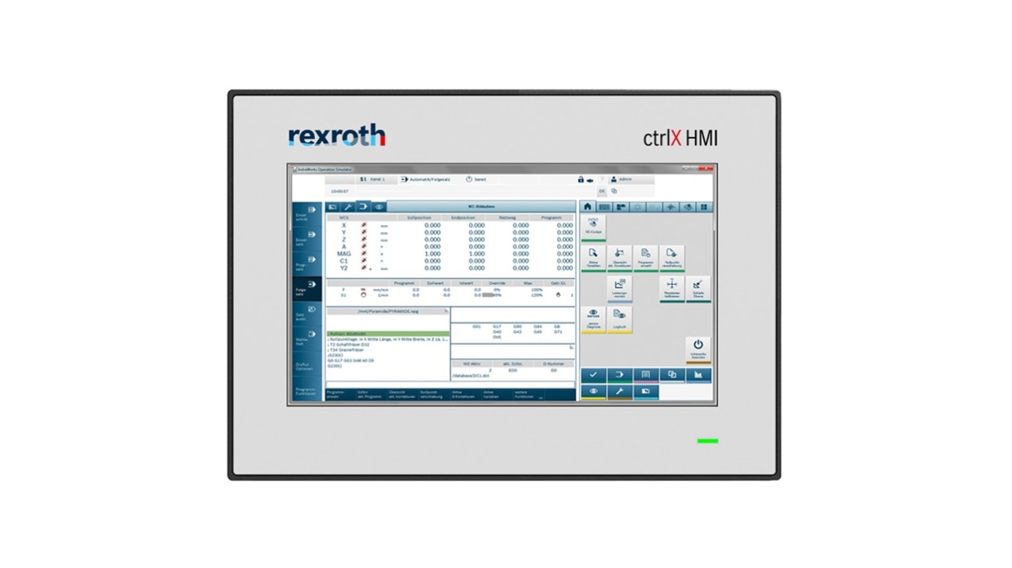 Bosch Rexroth WR2107 Series ctrlX HMI Web Panel - 7 in, Multi-Touch Display, 1024 x 600pixels