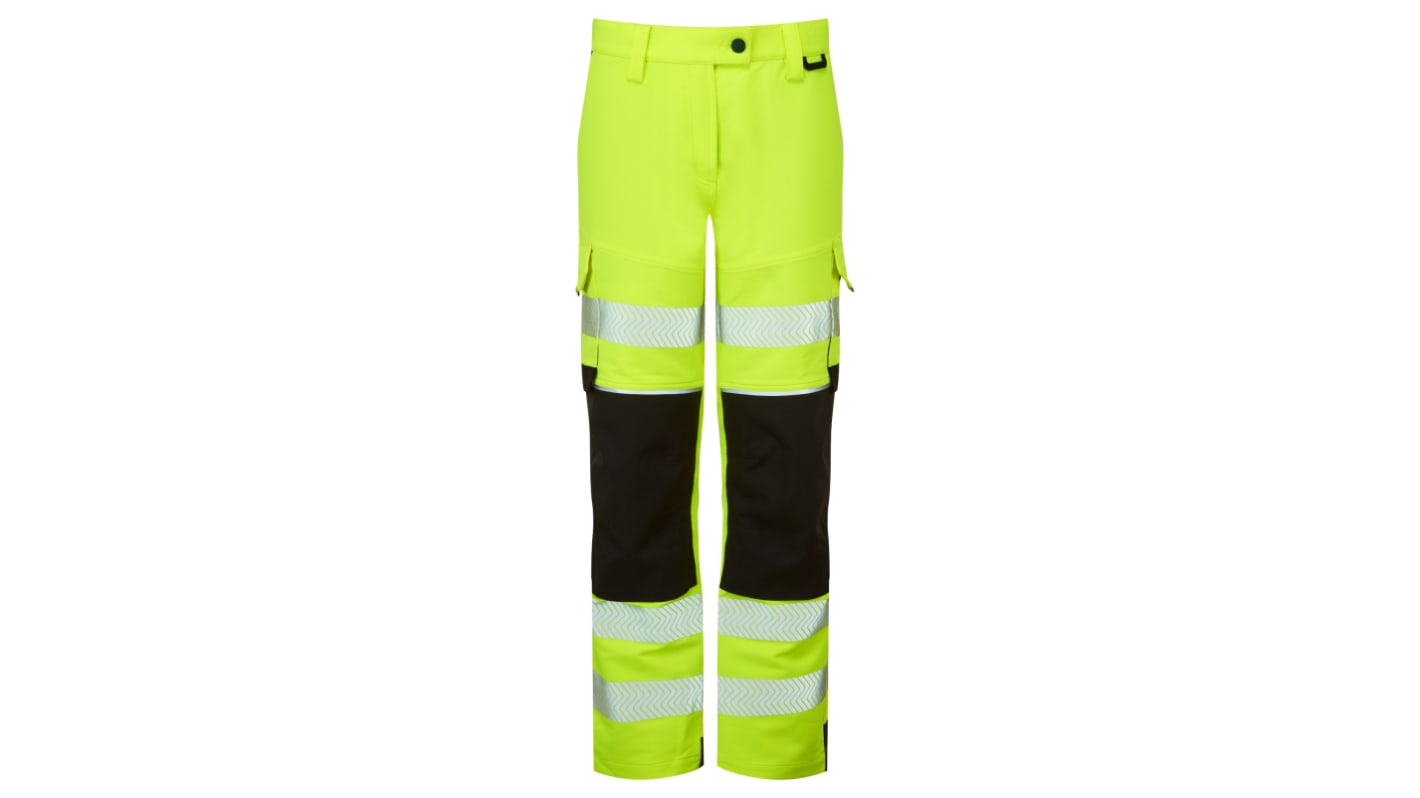 PULSAR LFE921 Yellow Water Repellent Hi Vis Trousers, 54in Waist Size