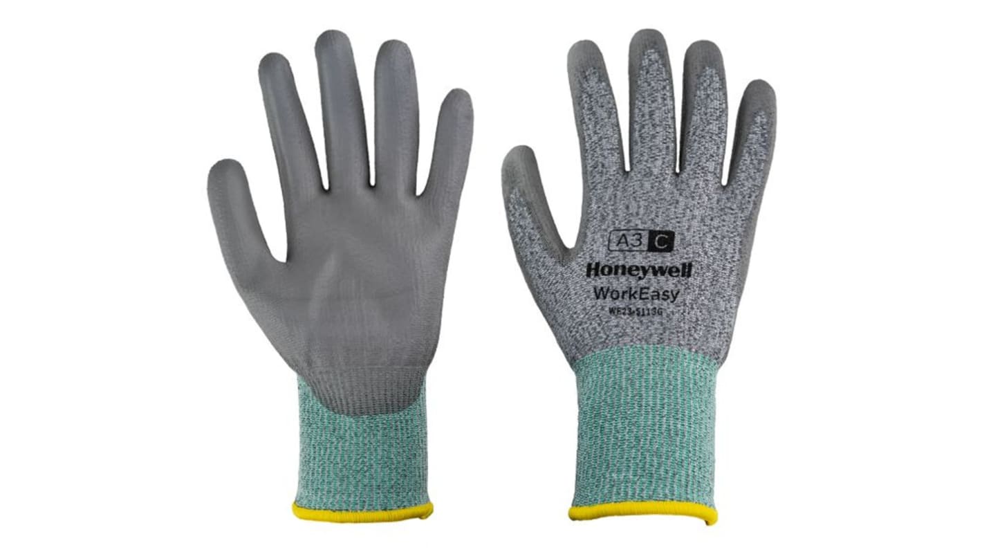 Guantes de Nitrilo Gris Honeywell Safety serie WorkEasy 13 GY NT 1, talla 10, XL, con recubrimiento de Nitrilo,