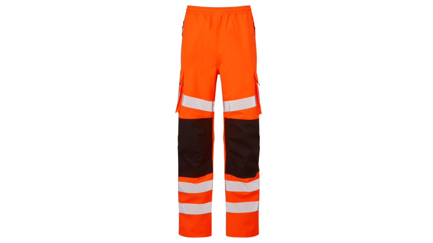 PULSAR LFE907 Orange Hi-Vis, Waterproof, Windproof Hi Vis Trousers, 47 → 51in Waist Size
