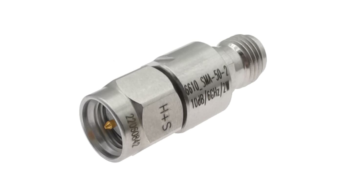 RF Attenuator Straight Coaxial Connector SMA 8dB, Operating Frequency 6GHz