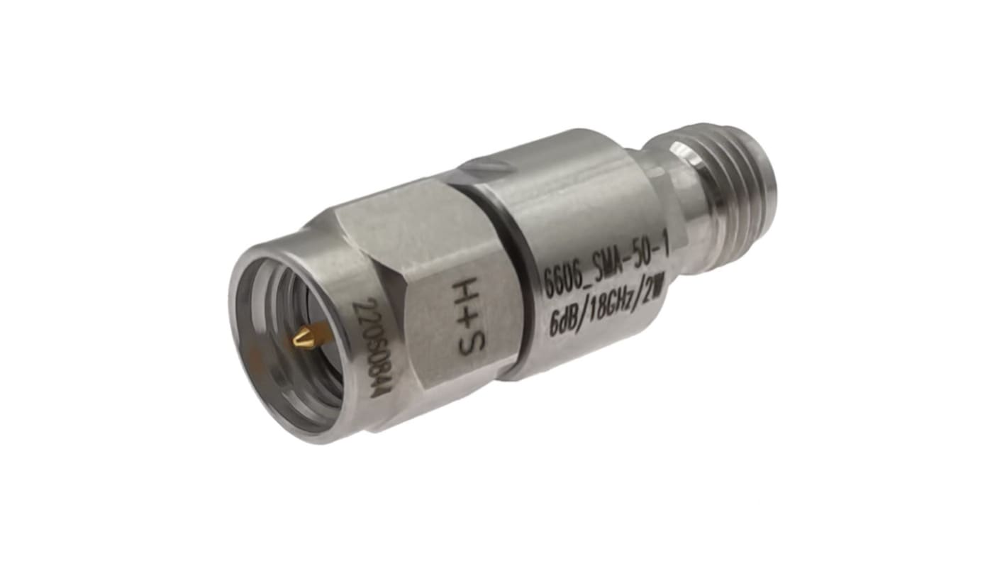 Huber+Suhner RF Attenuator Straight Coaxial Connector SMA 9dB, Operating Frequency 18GHz