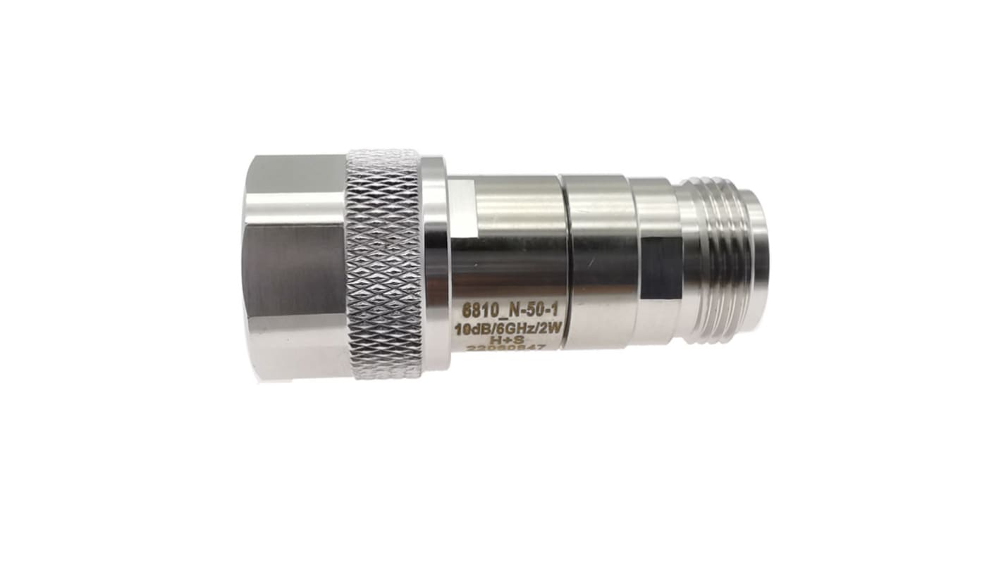 RF Attenuator Straight Coaxial Connector N 1dB, Operating Frequency 6GHz