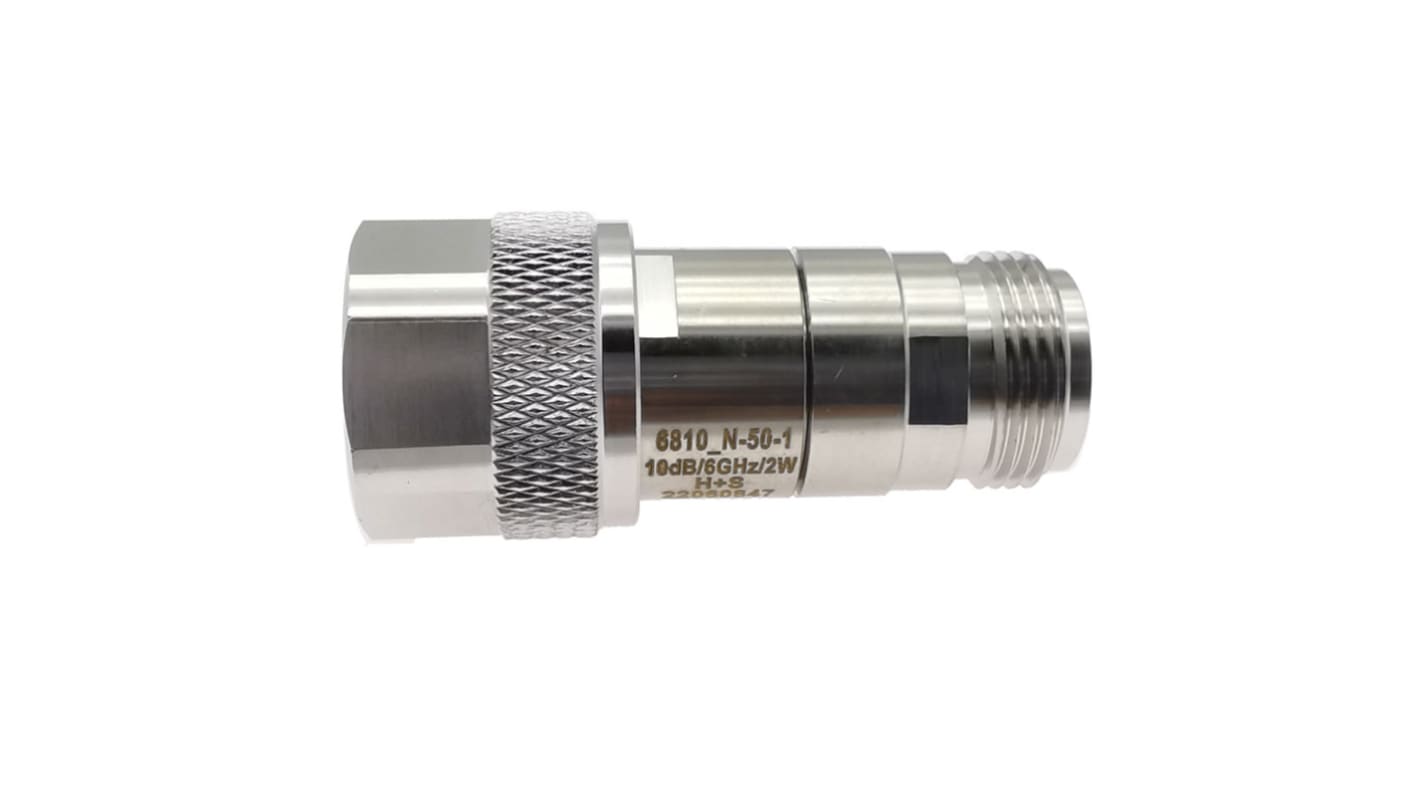 Huber+Suhner RF Attenuator Straight Coaxial Connector N 5dB, Operating Frequency 6GHz