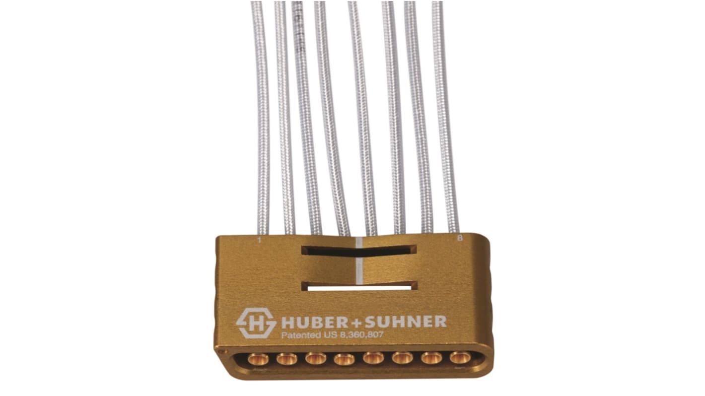 Cable coaxial MXP50 Huber+Suhner, 50 Ω, con. A: Conector jack MXP, Macho, con. B: PC 2,4, Hembra, long. 152mm