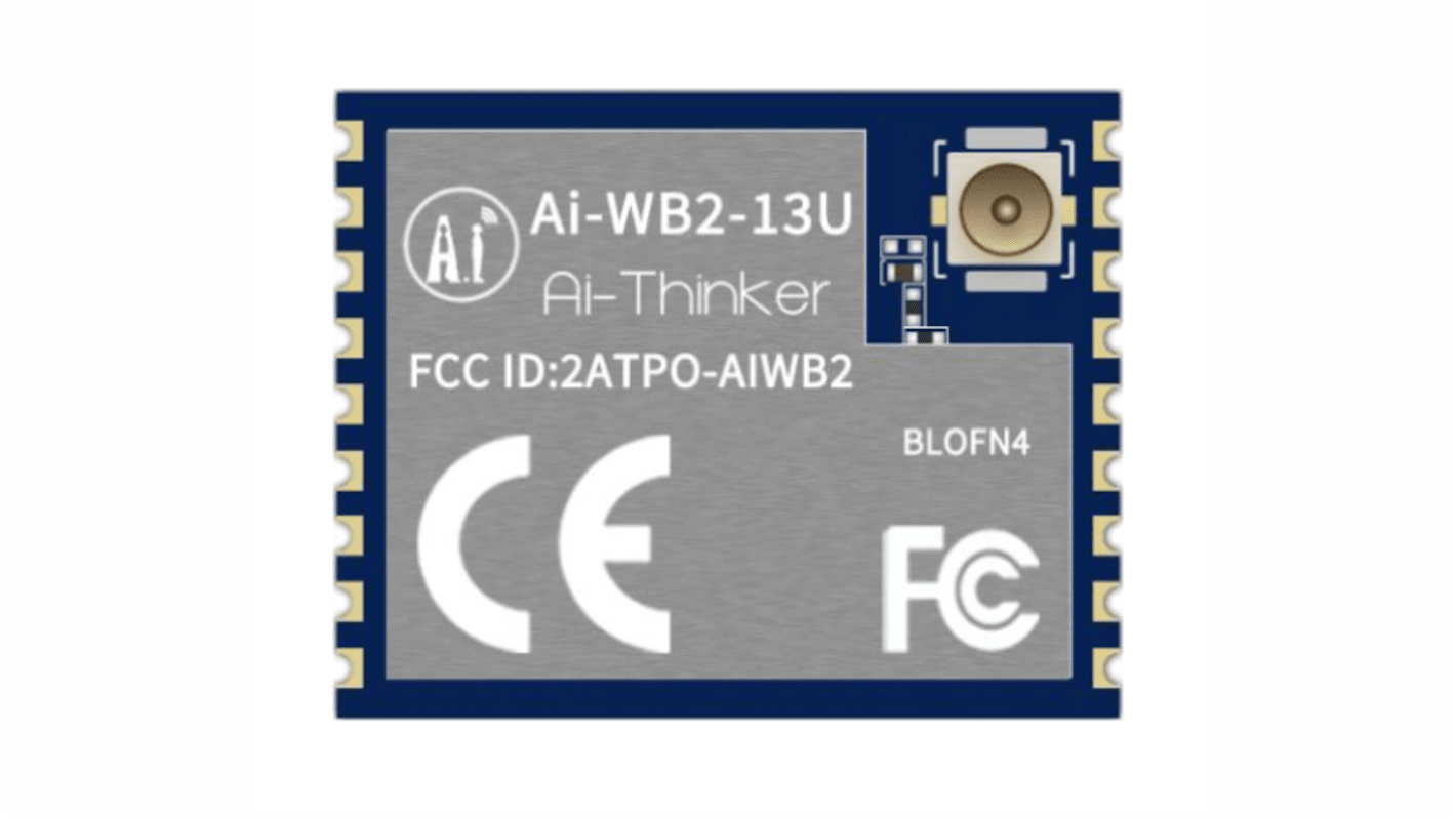 Moduł WiFi i Bluetooth Ai-WB2-13U, IEEE 802.11 b/g/n, WEP, WPA, WPA2, ADC, GPIO, I2C, SPI, UART, 2.7 → 3.6V, RF