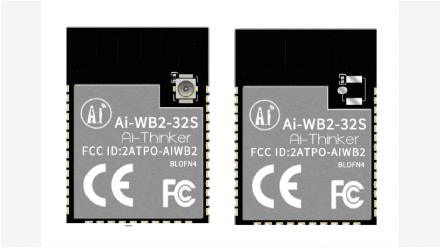 RF Solutions Ai-WB2-32S 2.7 → 3.6V WiFi and Bluetooth Module, IEEE 802.11 b/g/n ADC, GPIO, I2C, SPI, UART