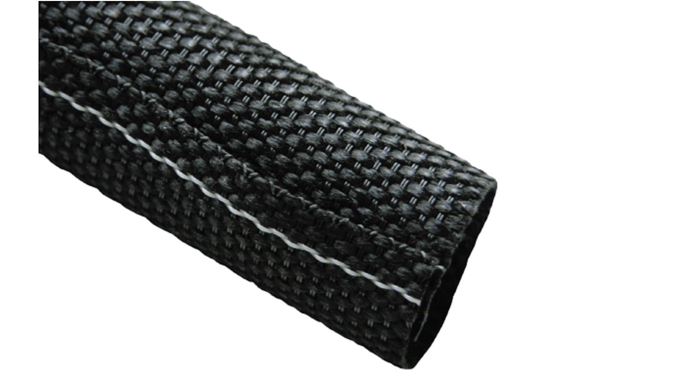 Gaine de protection Tressée 13mm Tenneco, Noir en Polyester, 50m
