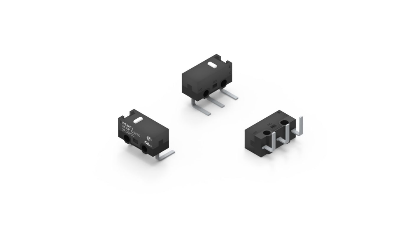 Wurth Elektronik Mikroschalter Hebel-Betätiger Lötanschluss, 3A, SPDT