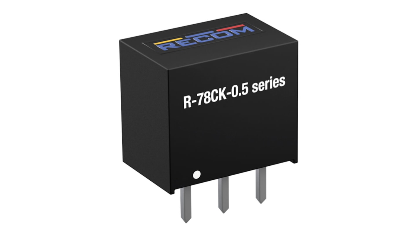 Recom R-78CK3.3-0.5, 1-Channel, Non-Isolated DC-DC Converter, Current, Voltage, 500mA 3-Pin, SIP3