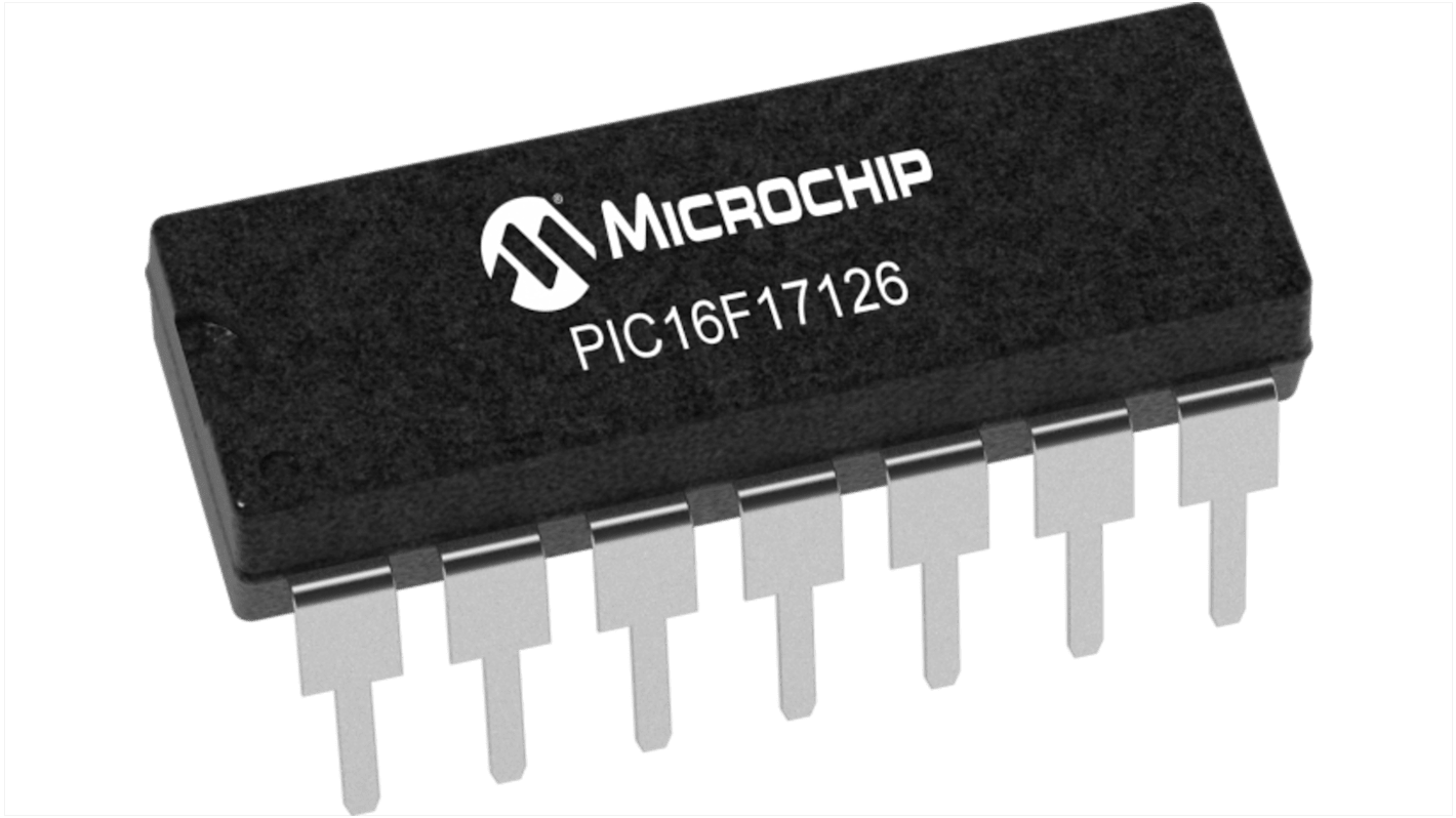 Microcontrolador Microchip PIC16F17126-I/P, núcleo PIC16 de 8bit, 64MHZ, PDIP de 8 pines