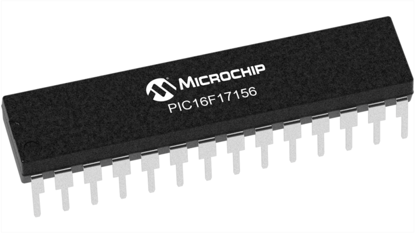 Microcontrolador Microchip PIC16F17156-I/SP, núcleo PIC16 de 8bit, 64MHZ, SPDIP de 28 pines