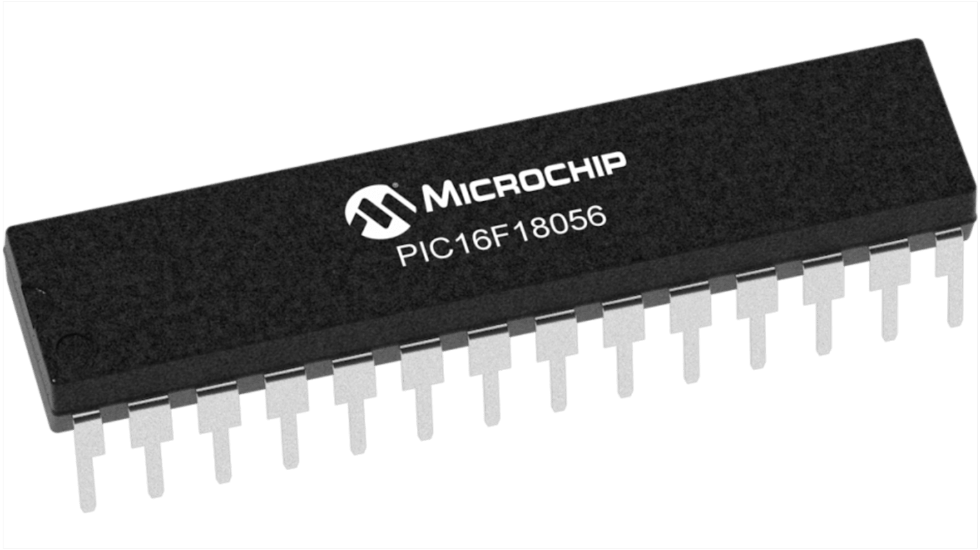 Microcontrolador Microchip PIC16F18056-I/SP, núcleo PIC16 de 8bit, 64MHZ, SPDIP de 28 pines