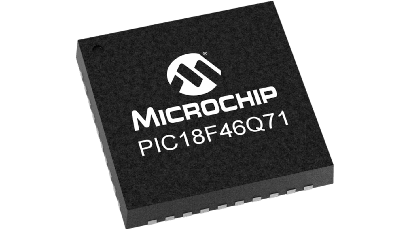 Microchip PIC18F46Q71-I/MP, 8bit PIC18 Microcontroller, PIC18, 64MHz, 64 KB Flash, 40-Pin QFN