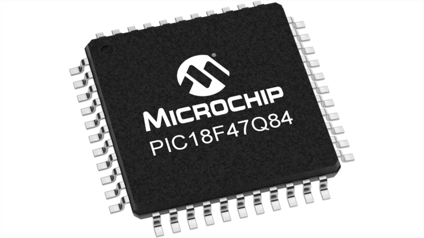 Microcontrolador Microchip PIC18F47Q84-I/PT, núcleo PIC18 de 8bit, 64MHZ, TQFP de 44 pines
