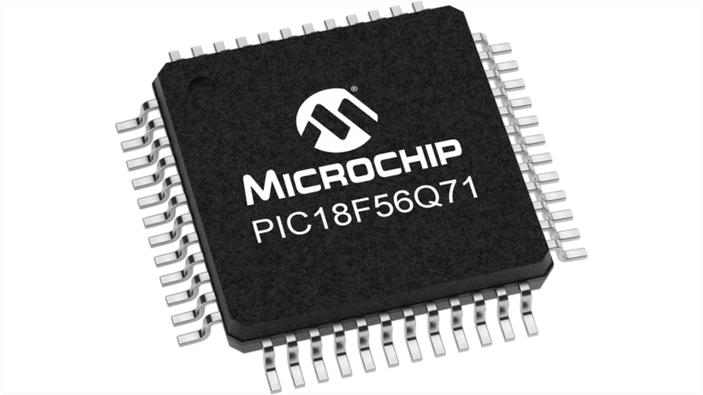 Microcontrollore Microchip, PIC18, TQFP, PIC18, 44 Pin, Montaggio su circuito stampato, 8bit, 64MHz