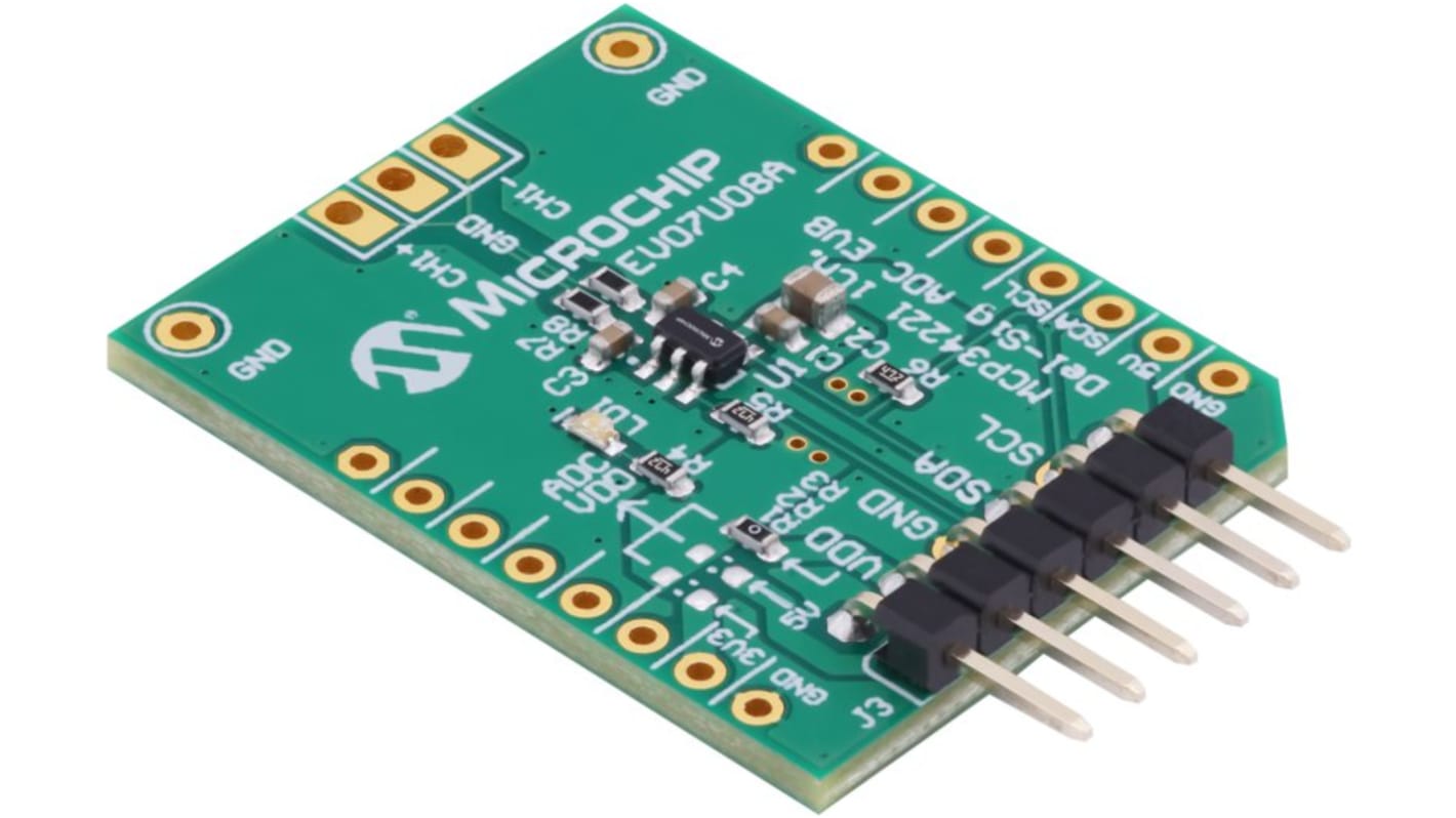 Carte d'évaluation Microchip MCP3421 Evaluation Board Carte d'évaluation pour MCP3421 pour MCP3421