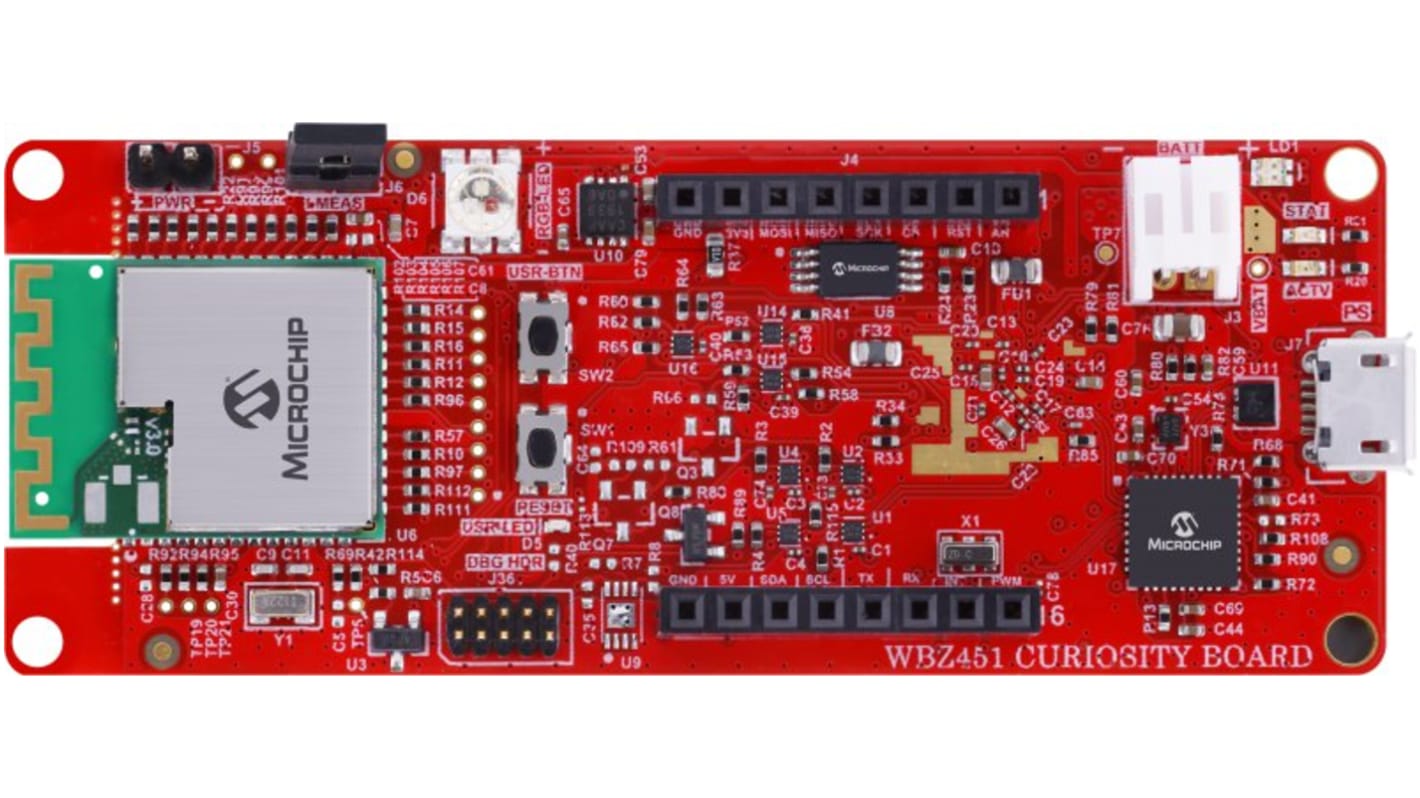 Microchip WBZ451 Curiosity Board WBZ451 Bluetooth, ZigBee Development Board for WBZ451 2.4GHz EV96B94A