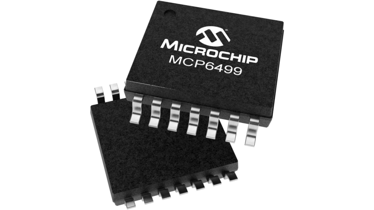 Amplificador operacional MCP6499-E/ST Amplificador de funcionamiento, 1,8 → 5,5 V 30MHZ TSSOP, 14 pines, Entrada