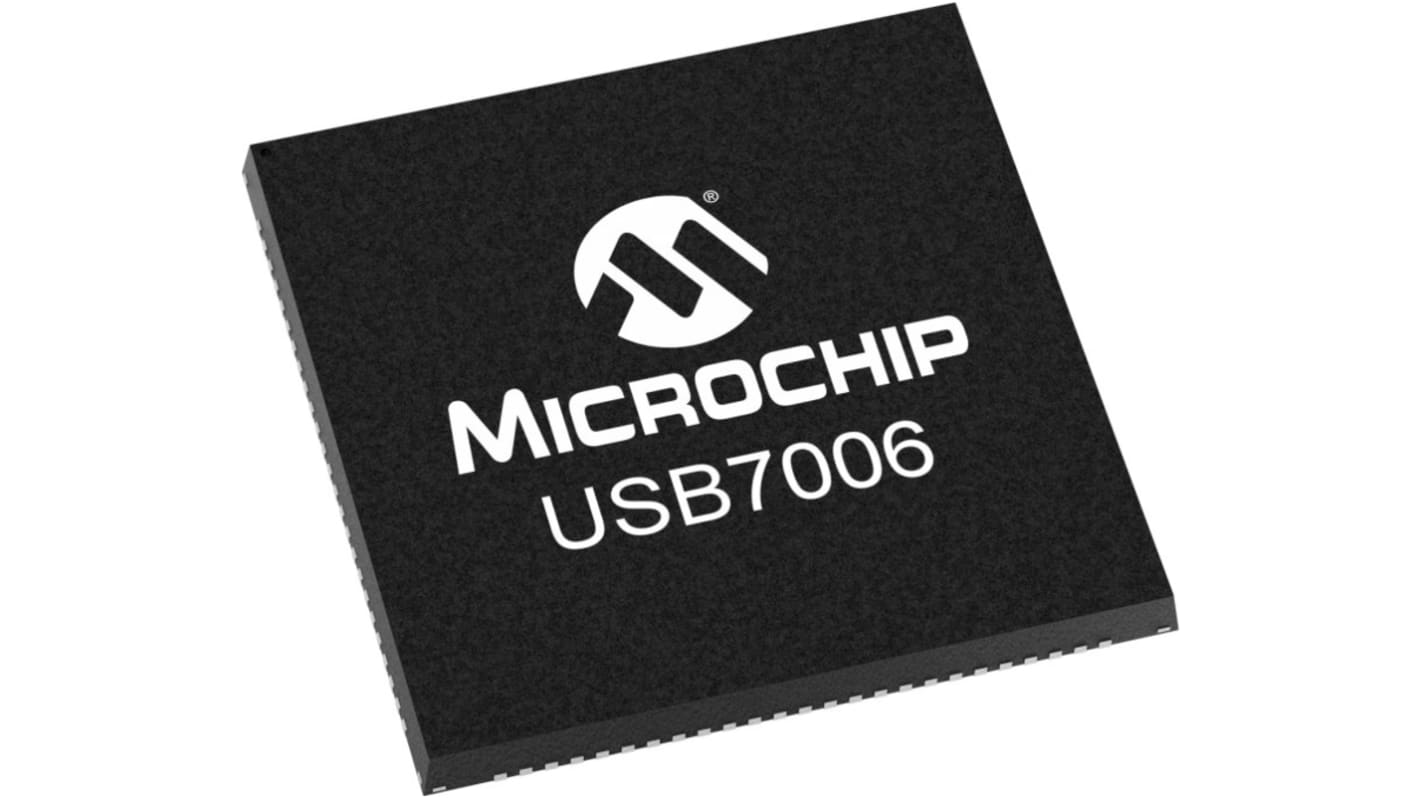 Microchip USB-Controller, 480/12/1.5/5000Mbit/s USB-Controller-IC USB 2.0, USB 3.2 Single 100-Pin (3,3 V), VQFN