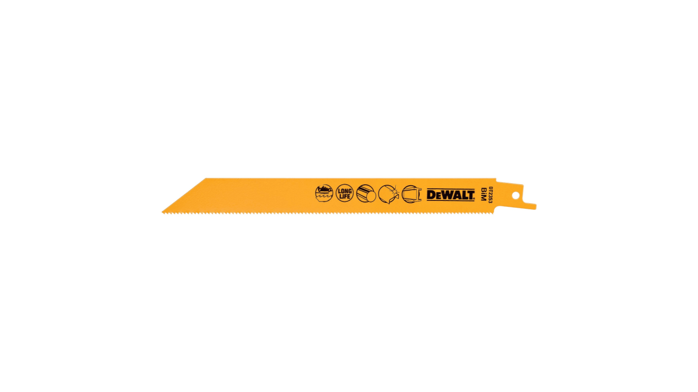 Lame de scie sabre DeWALT, Longueur de coupe 203mm pour Métal X 5