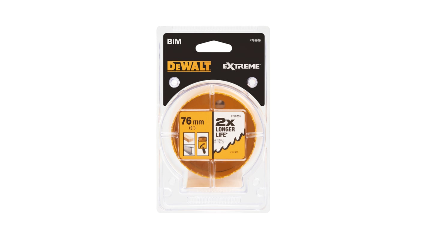 Otwornica Ø: 76mm Bimetal DeWALT Otwornica gł. cięcia: 44mm