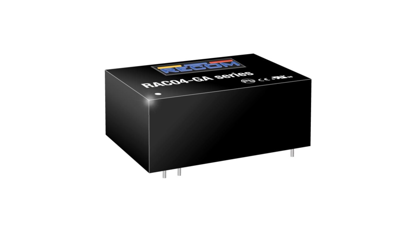 Convertidor ac-dc RAC04-09SGA, Estándar, 5 pines 440mA