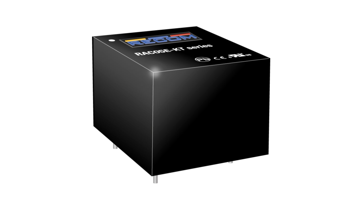 Convertidor ac-dc RAC05E-04SKT, 1,07" x 1,26", 4 pines 1.25A