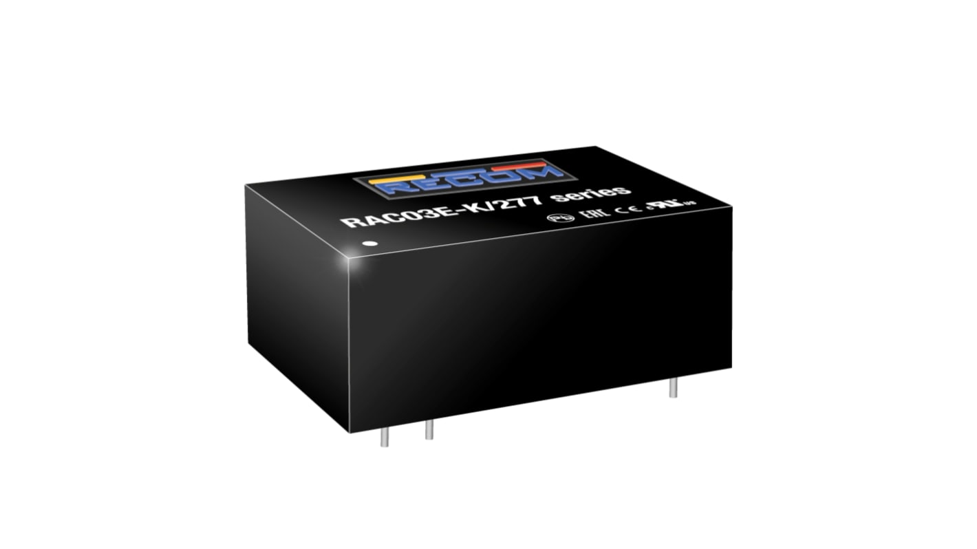 ACDC Converter 200mA, 3.3 → 24 V dc 5Pin, 1.45” x 0.95” RAC03E