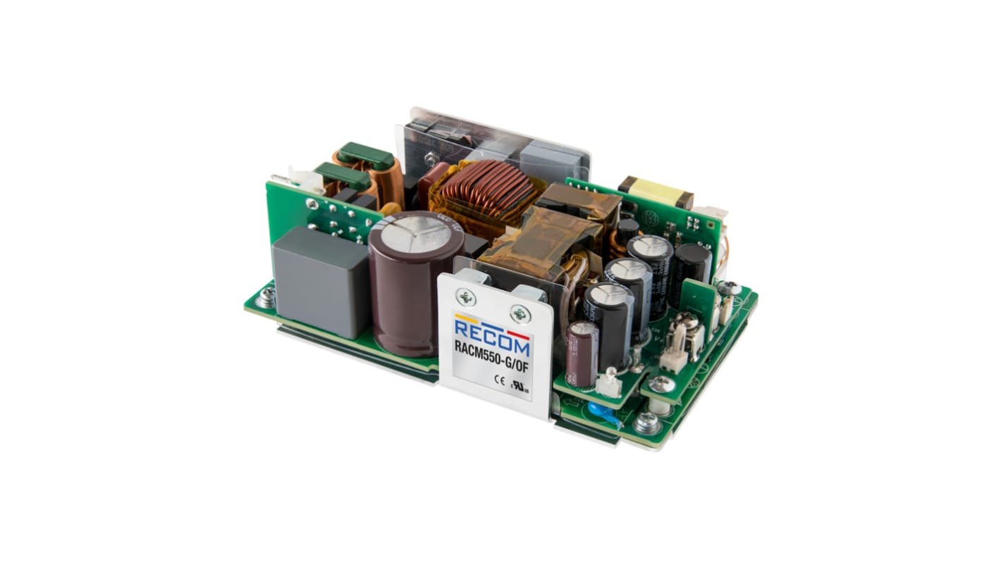 Recom, AC-DC Converter, 24 → 56 V dc, Open Frame 5"x3" RACM550-36SG/OF