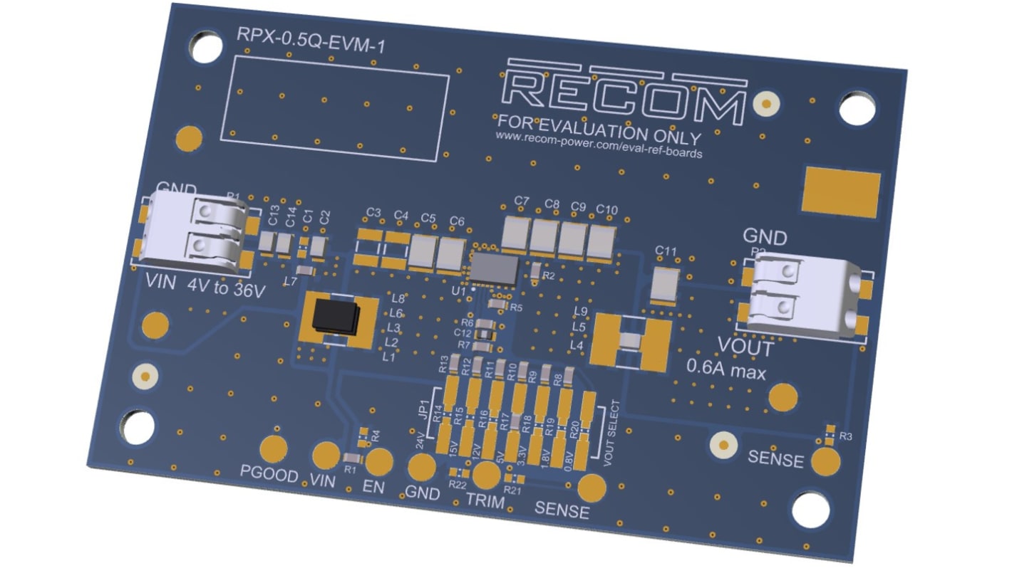 Módulo de evaluación Convertidor dc-dc Recom Evaluation Module - RPX-0.5Q-EVM-1