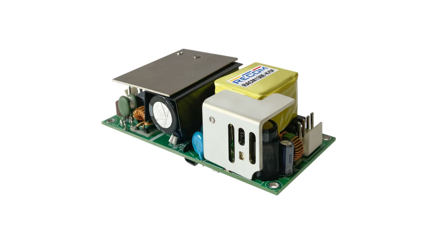 Recom, AC-DC Converter, 12 → 48 V dc, Open Frame 2"x4" RACM130E-12SK/OF