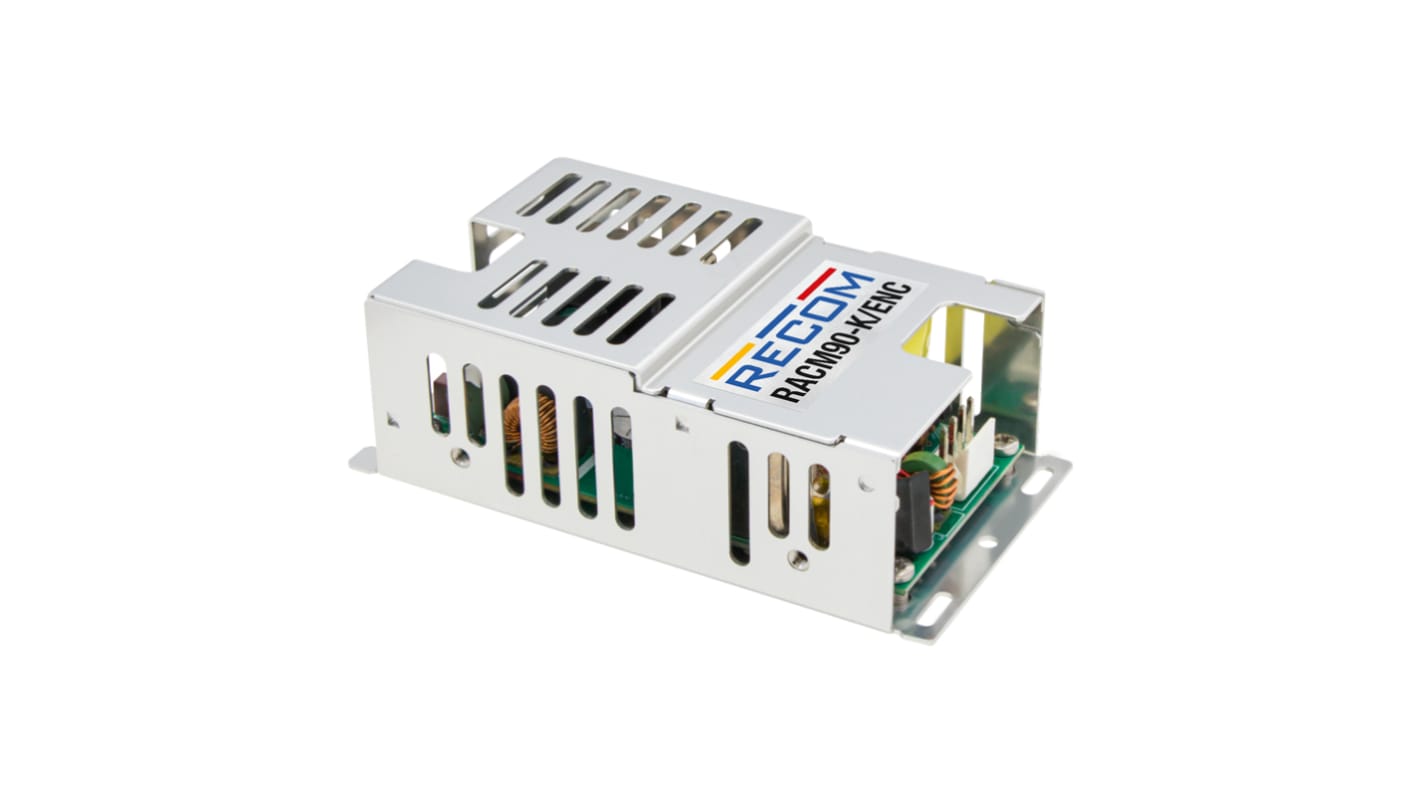 Recom, AC-DC Converter, 12 → 48 V dc, Enclosed 2"x4" RACM90-12SK/ENC