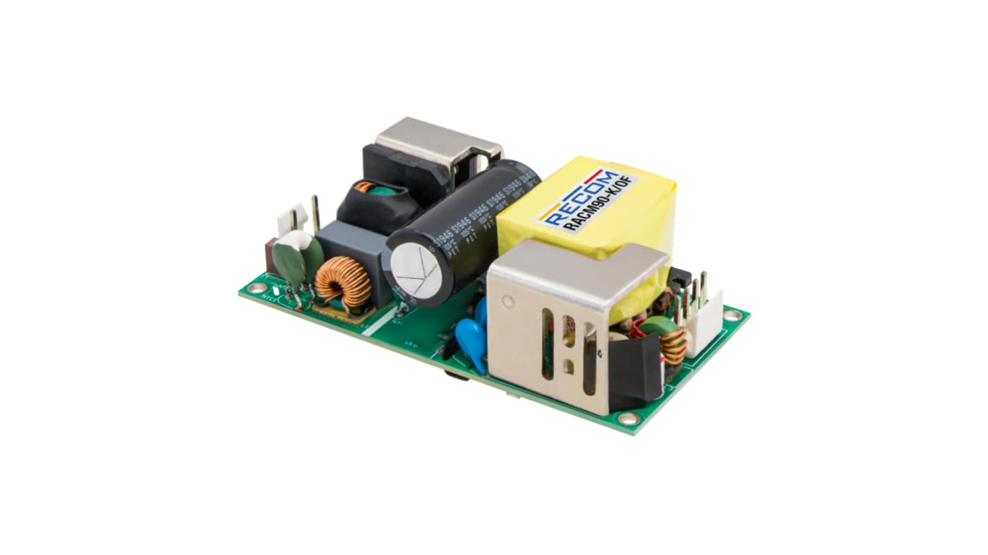 Recom, AC-DC Converter, 12 → 48 V dc, Open Frame 2"x4" RACM90-48SK/OF