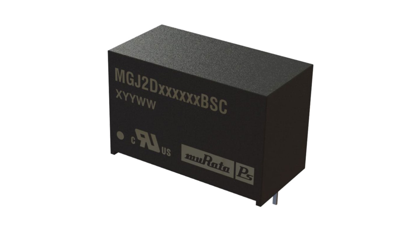 Murata Power Solutions MGJ2B DC-DC Converter, 20V dc/ 80mA Output, 10.8 → 13.2 V dc Input, 2W, Through Hole,