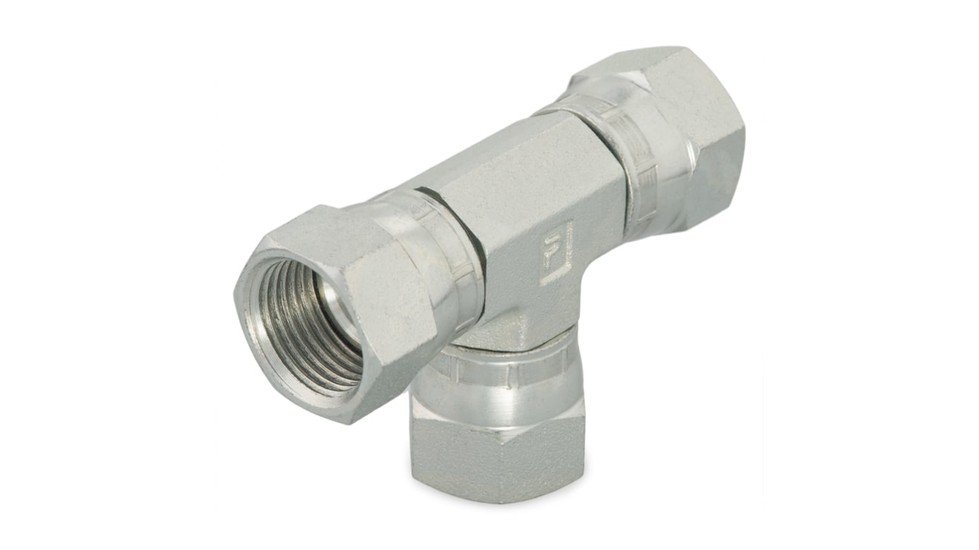 Parker Hydraulic Tee Threaded Adaptor UNF 7/8-14 Female to UNF 7/8-14 Female, 10 JX6-S