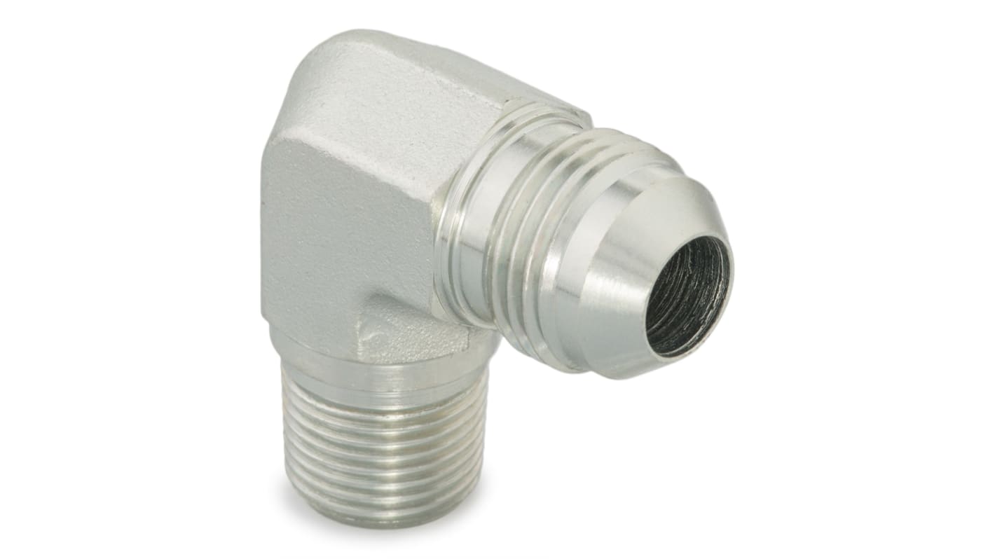 Racor hidráulico, Parker, 10-6C3MXS, Connector A BSPT 3/8 macho, Connector B UNF 7/8-14 macho