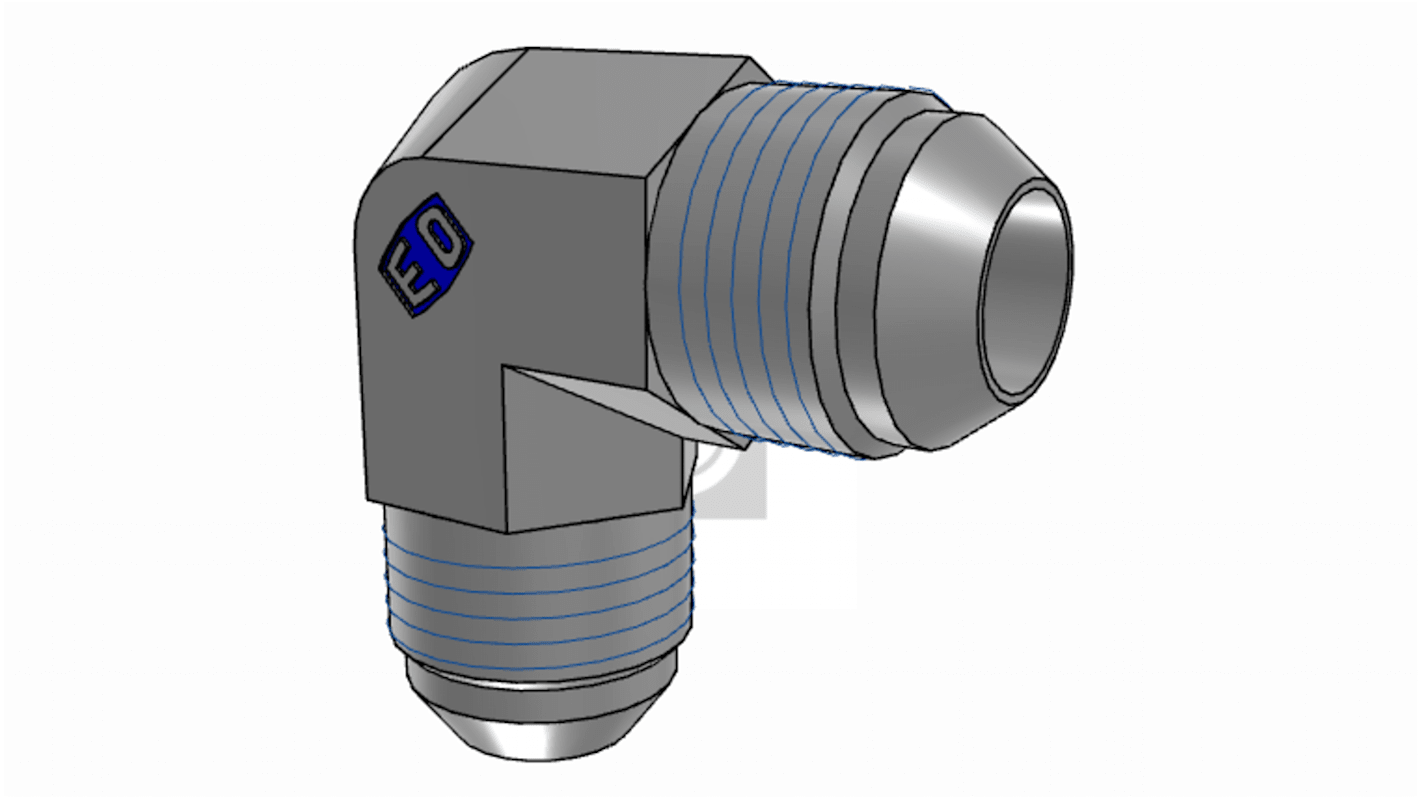 Racor hidráulico, Parker, 10EMTXS, Connector A UNF 7/8-14 macho, Connector B UNF 7/8-14 macho