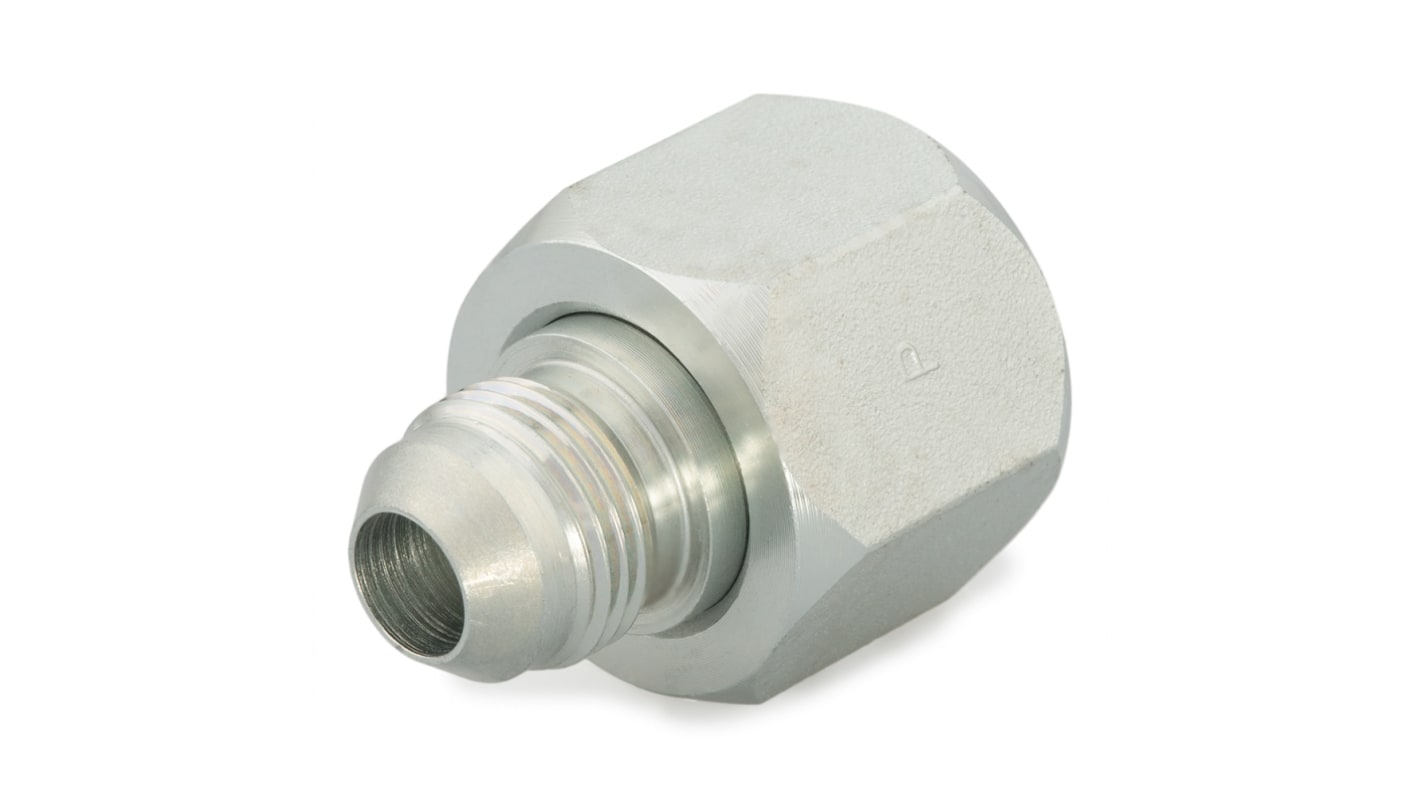 Racor hidráulico, Parker, 12-10 TRTXN-S, Connector A UNF 1 1/16-12 hembra, Connector B UNF 7/8-14 macho